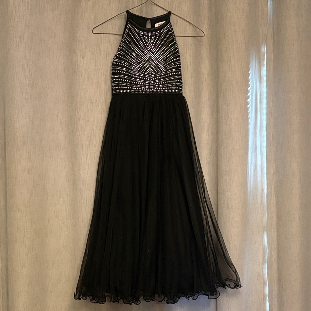 Speechless Black Halter Dress with Silver Bead Detailing